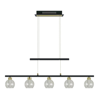 LED Glas-/Pendelleuchte "BRASS" L: 90cm schwarz