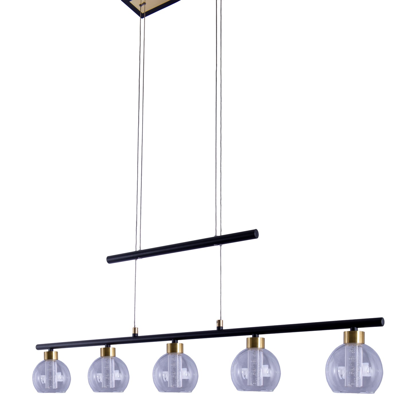 LED Glas-/Pendelleuchte "BRASS" L: 90cm schwarz
