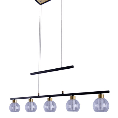 LED Glas-/Pendelleuchte "BRASS" L: 90cm schwarz