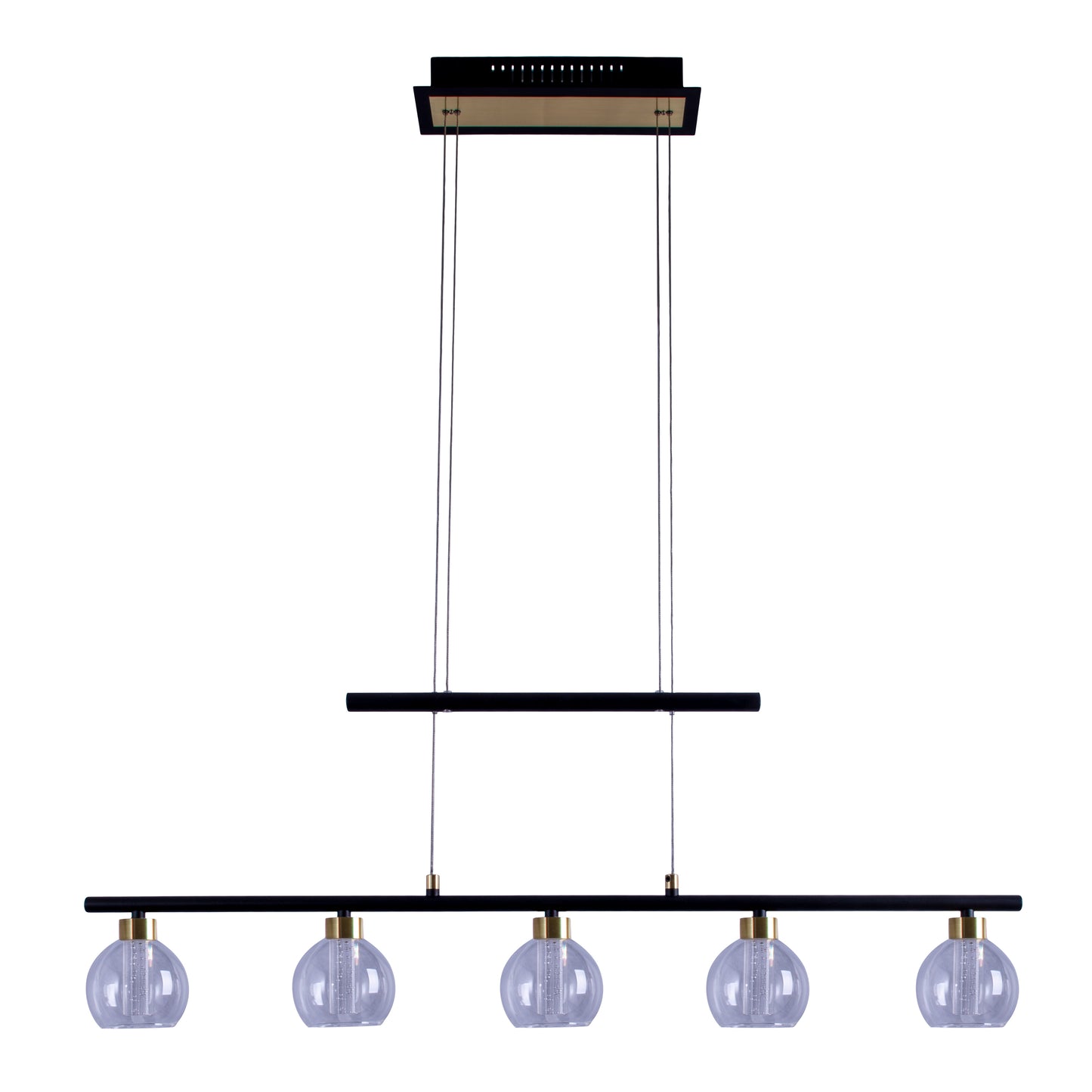LED Glas-/Pendelleuchte "BRASS" L: 90cm schwarz