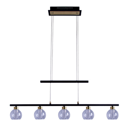 LED Glas-/Pendelleuchte "BRASS" L: 90cm schwarz