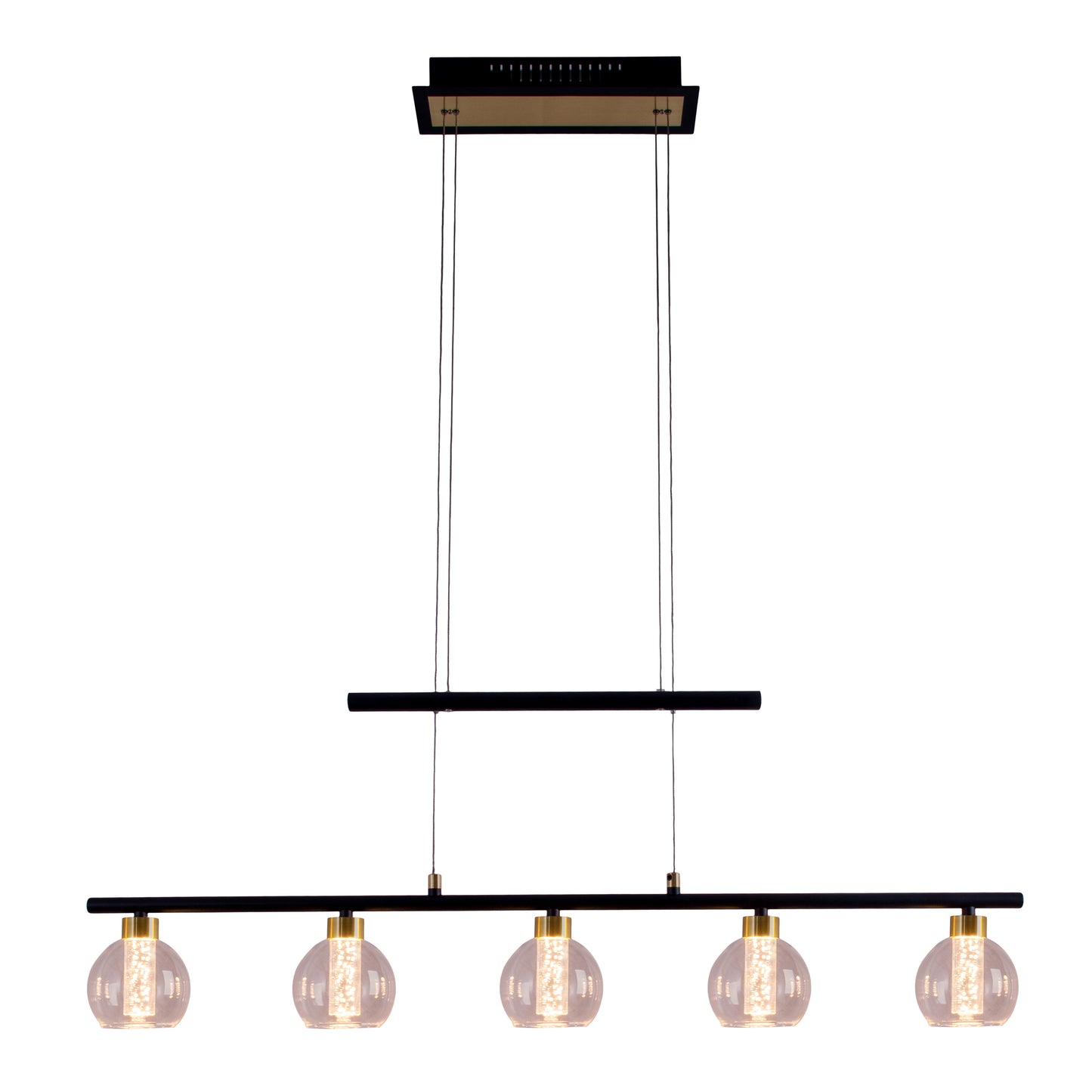 LED Glas-/Pendelleuchte "BRASS" L: 90cm schwarz