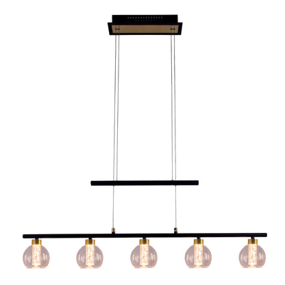 LED Glas-/Pendelleuchte "BRASS" L: 90cm schwarz