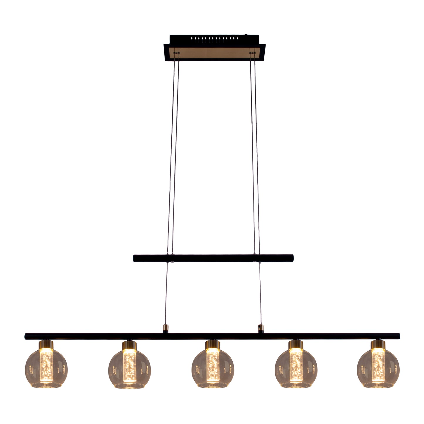 LED Glas-/Pendelleuchte "BRASS" L: 90cm schwarz