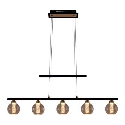 LED Glas-/Pendelleuchte "BRASS" L: 90cm schwarz