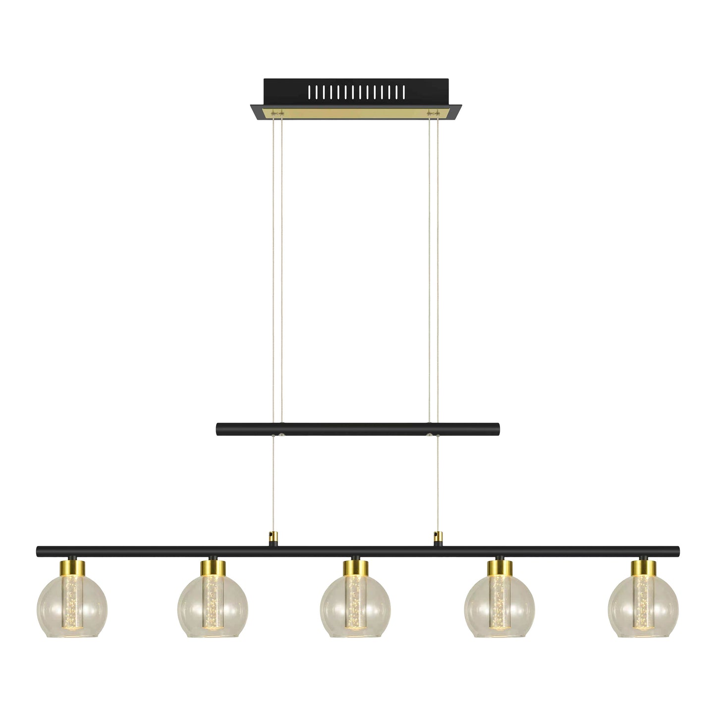 LED Glas-/Pendelleuchte "BRASS" L: 90cm schwarz