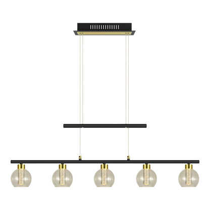 LED Glas-/Pendelleuchte "BRASS" L: 90cm schwarz