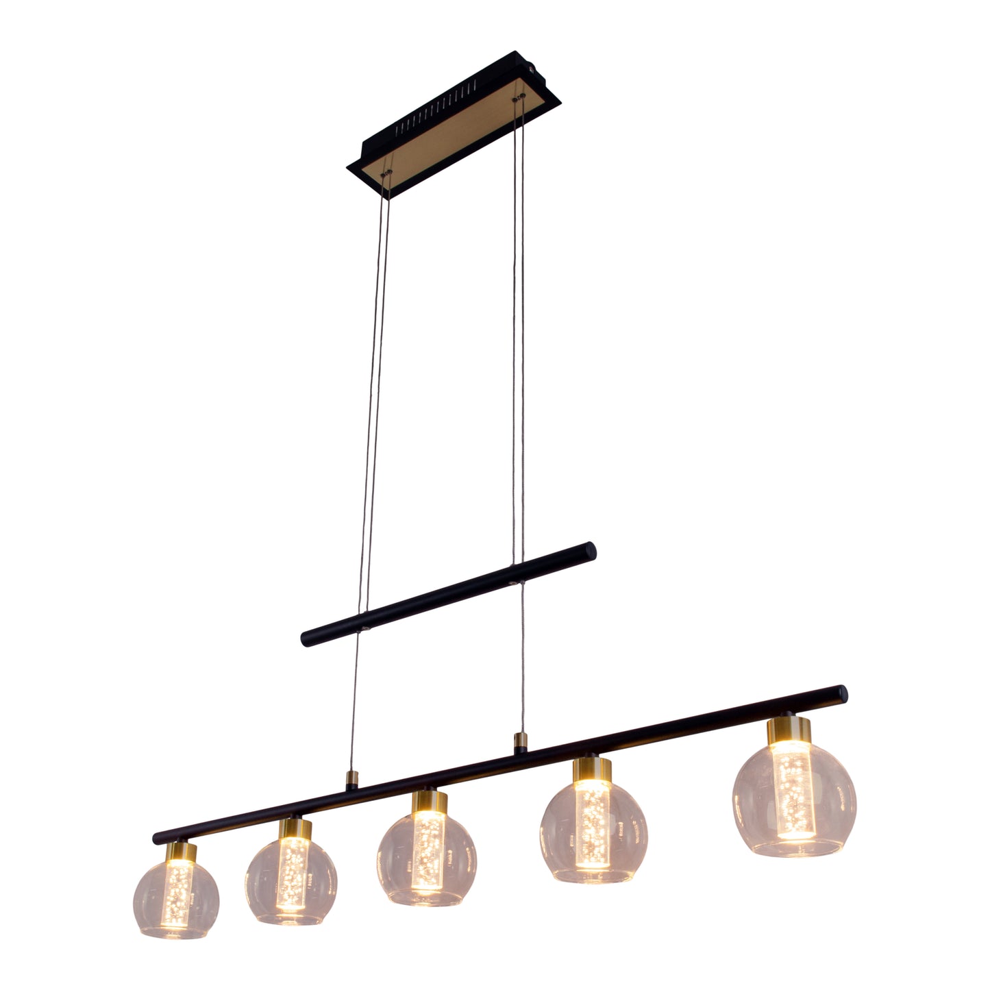 LED Glas-/Pendelleuchte "BRASS" L: 90cm schwarz