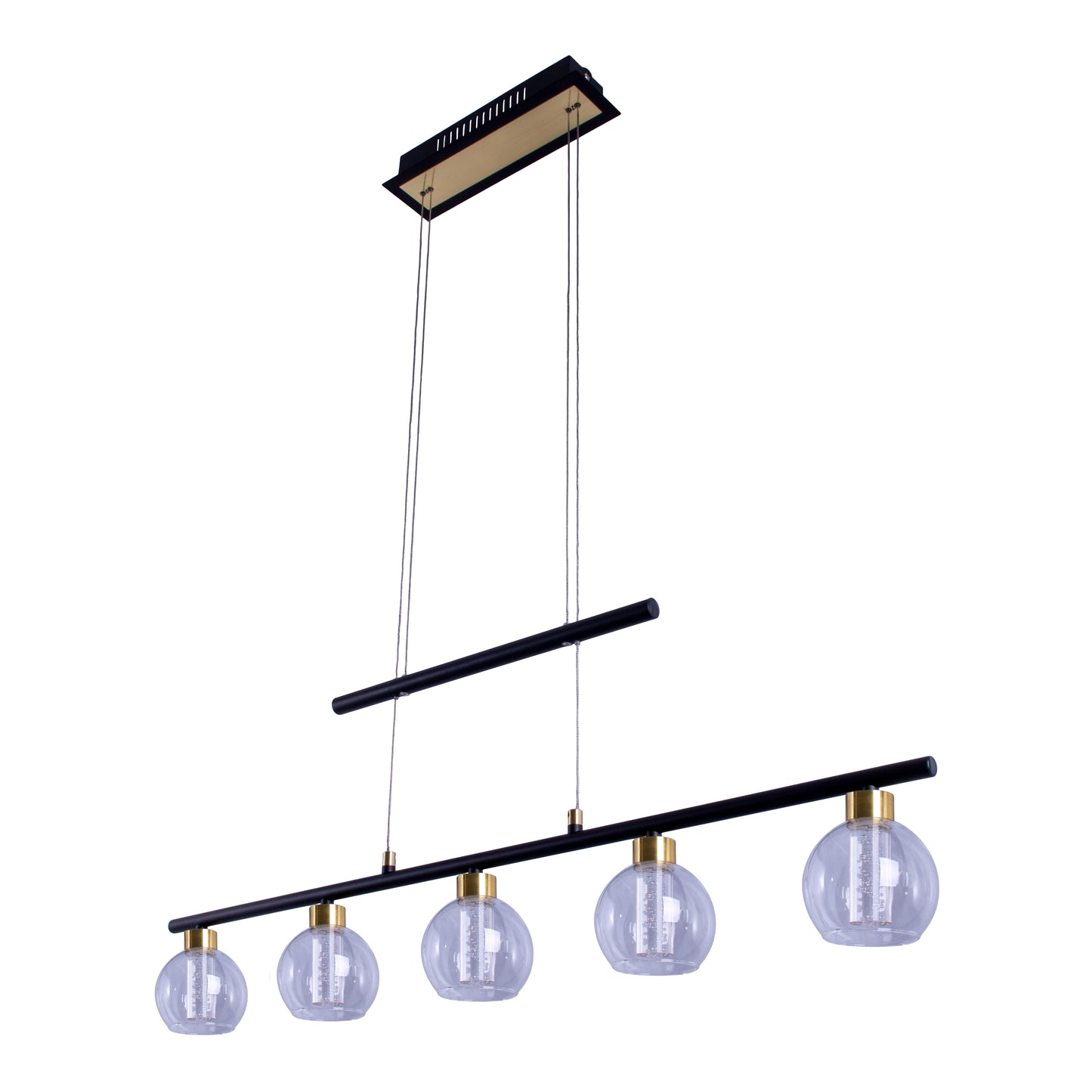 LED Glas-/Pendelleuchte "BRASS" L: 90cm schwarz