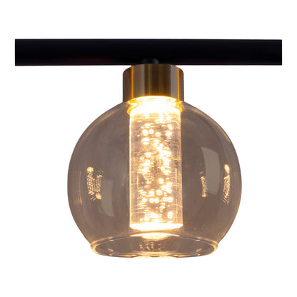 LED Glas-/Pendelleuchte "BRASS" L: 90cm schwarz