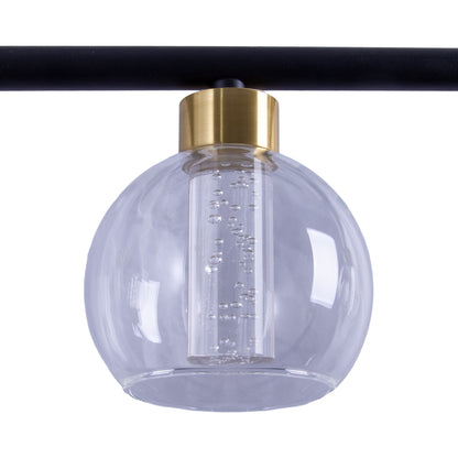 LED Glas-/Pendelleuchte "BRASS" L: 90cm schwarz