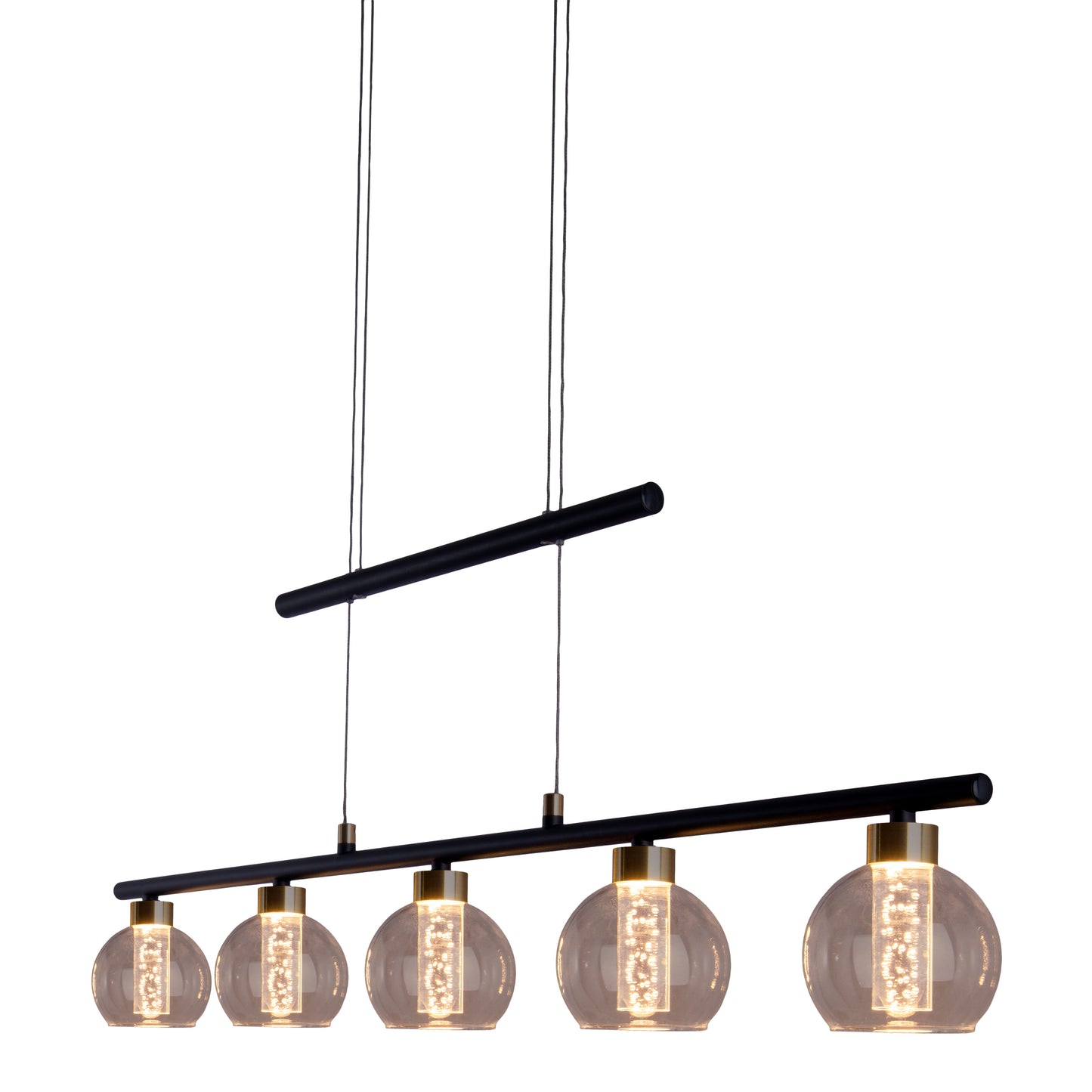 LED Glas-/Pendelleuchte "BRASS" L: 90cm schwarz