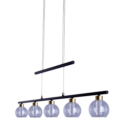 LED Glas-/Pendelleuchte "BRASS" L: 90cm schwarz