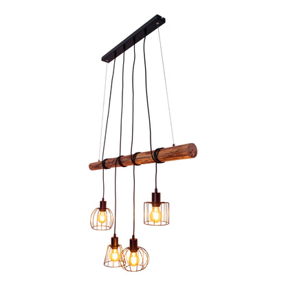 4er Pendelleuchte "WOODLAND" L: 100cm