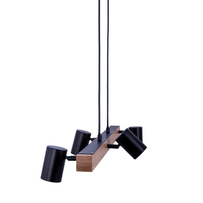 4er Pendelleuchte "FRIDA" L: 80cm schwarz