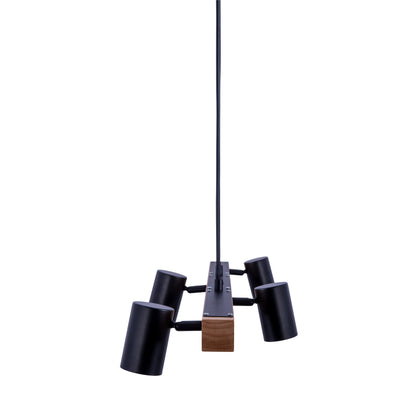 4er Pendelleuchte "FRIDA" L: 80cm schwarz