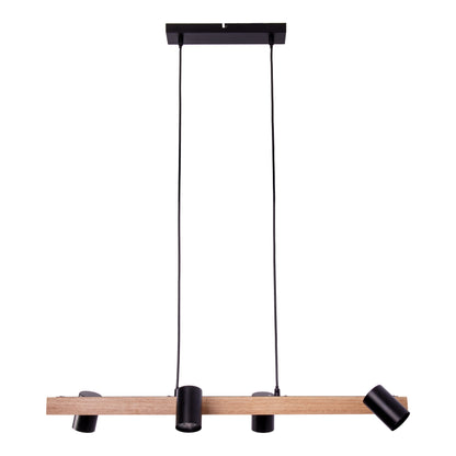 4er Pendelleuchte "FRIDA" L: 80cm schwarz