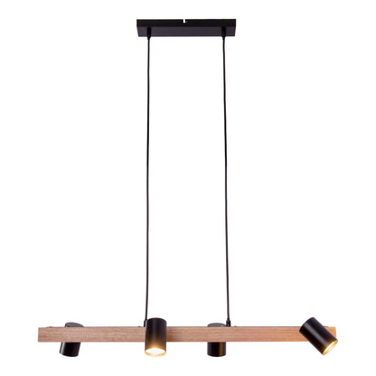 4er Pendelleuchte "FRIDA" L: 80cm schwarz