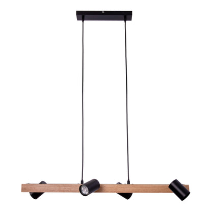 4er Pendelleuchte "FRIDA" L: 80cm schwarz