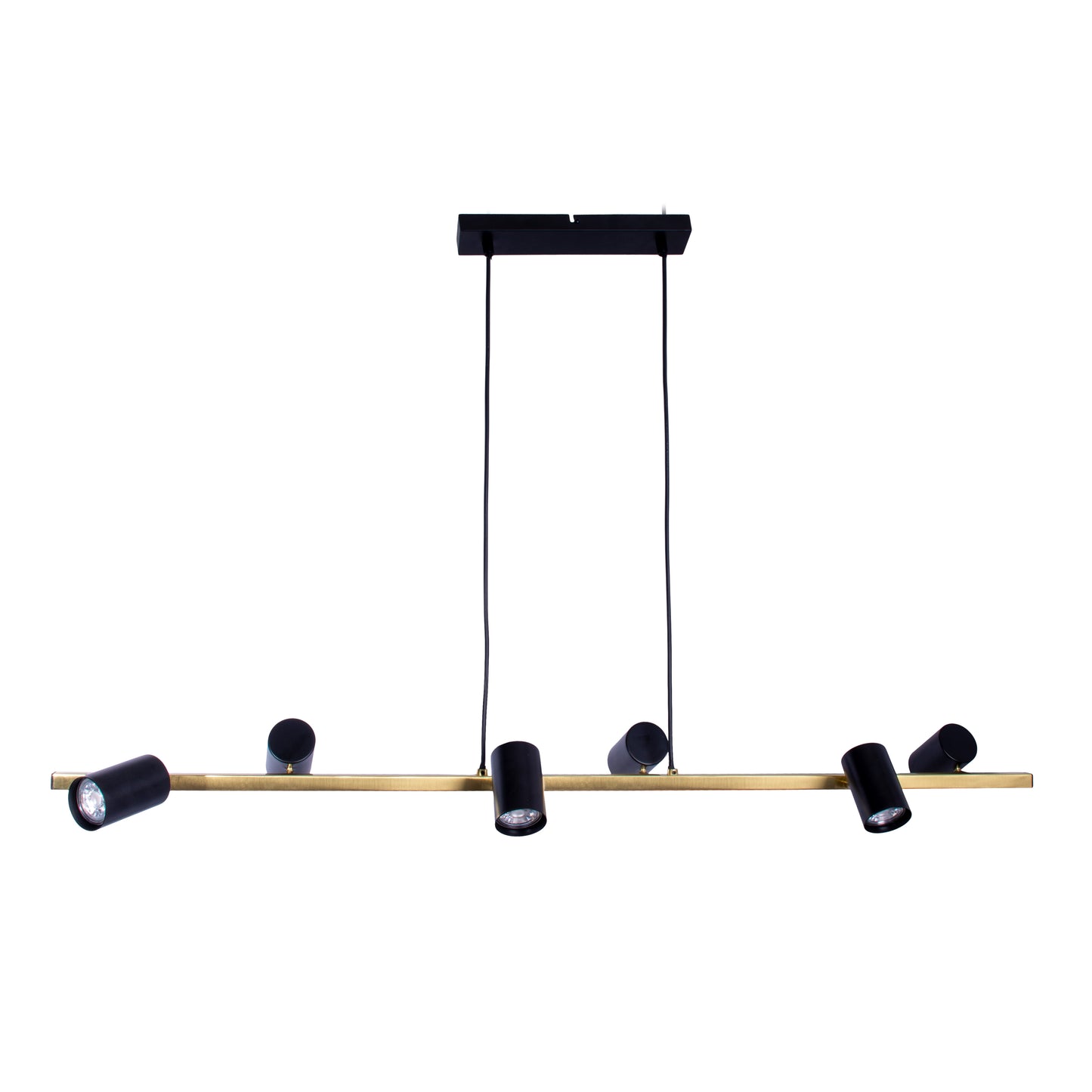 6er Pendelleuchte "FRIDA" L: 115cm schwarz/gold