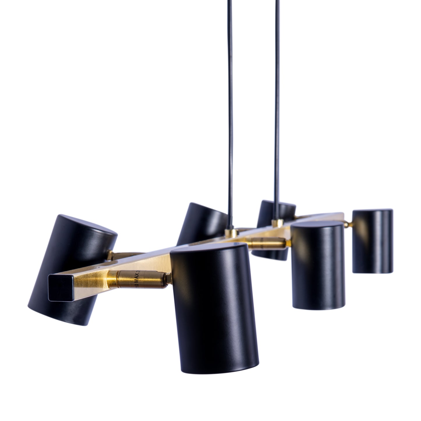 6er Pendelleuchte "FRIDA" L: 115cm schwarz/gold