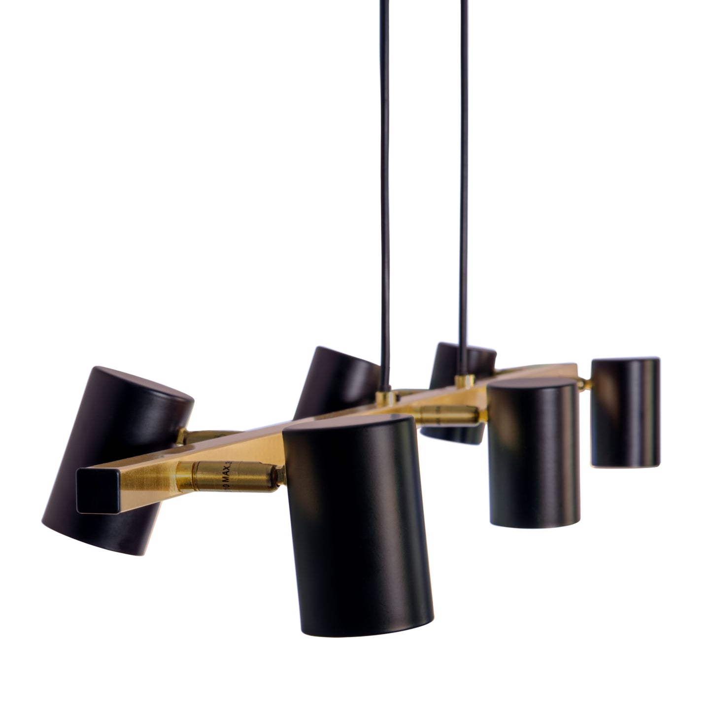 6er Pendelleuchte "FRIDA" L: 115cm schwarz/gold