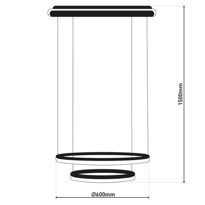 LED / CCT Pendelleuchte "CIRCULO" Ø: 60cm