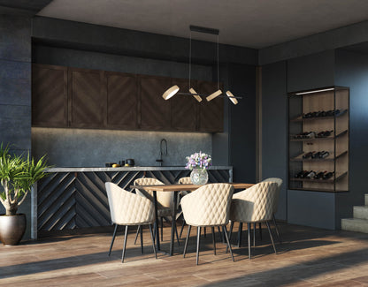 LED / CCT Pendelleuchte "TESSA" L: 110cm almond