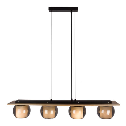 4er Pendelleuchte "TEXAS" L: 90cm smoky