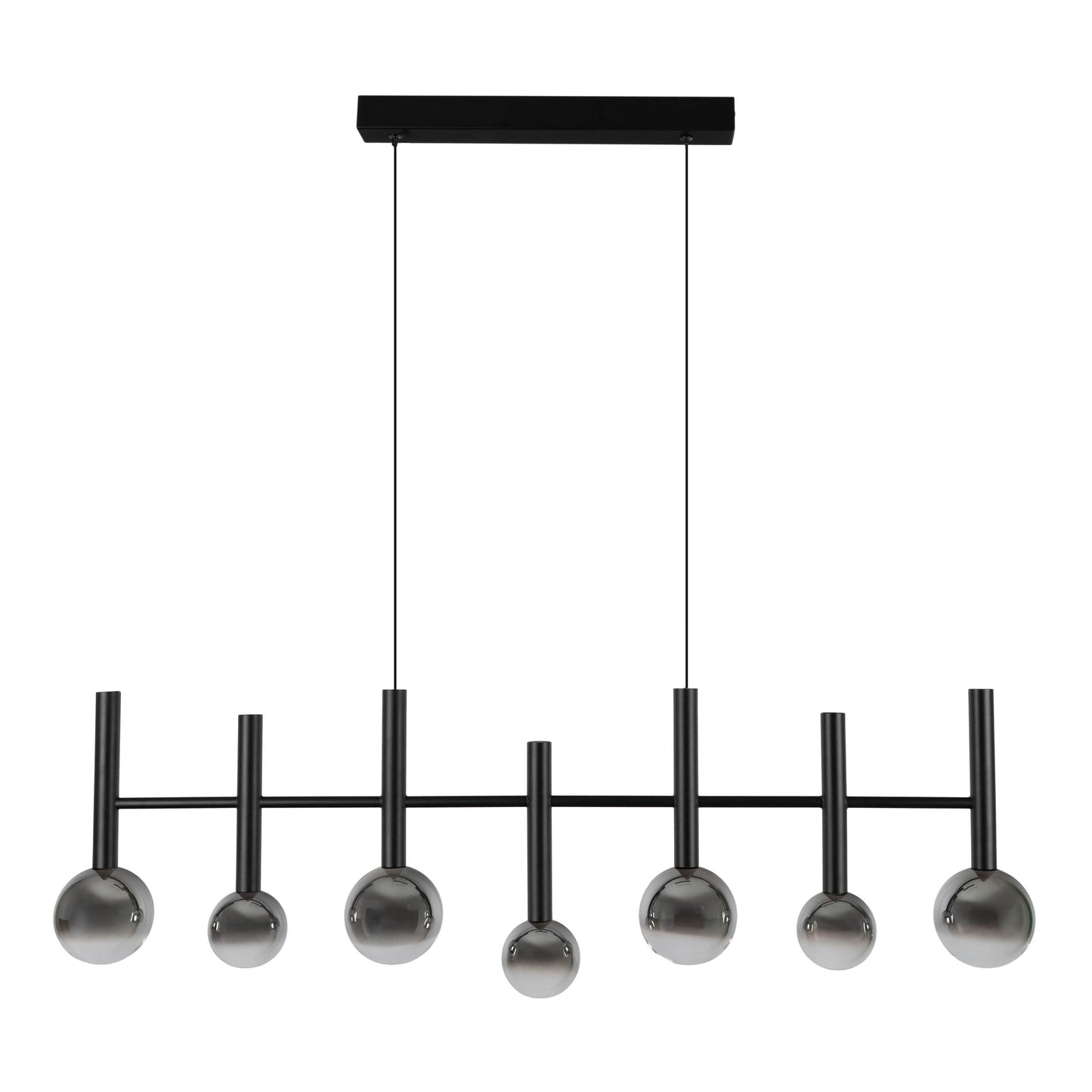 7er LED Pendelleuchte "SINGAPUR" L: 98cm schwarz