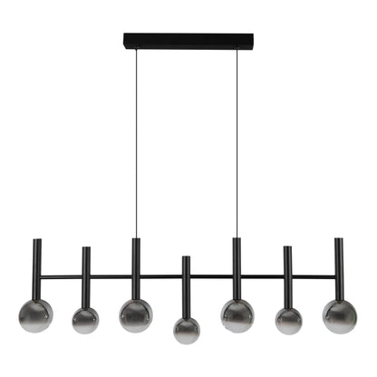 7er LED Pendelleuchte "SINGAPUR" L: 98cm schwarz