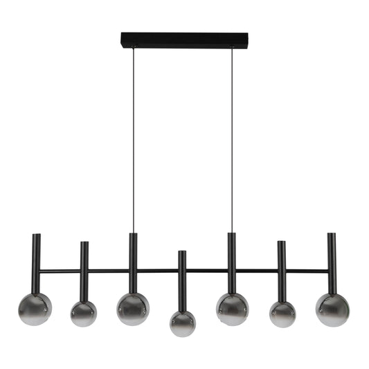 7er LED Pendelleuchte "SINGAPUR" L: 98cm schwarz