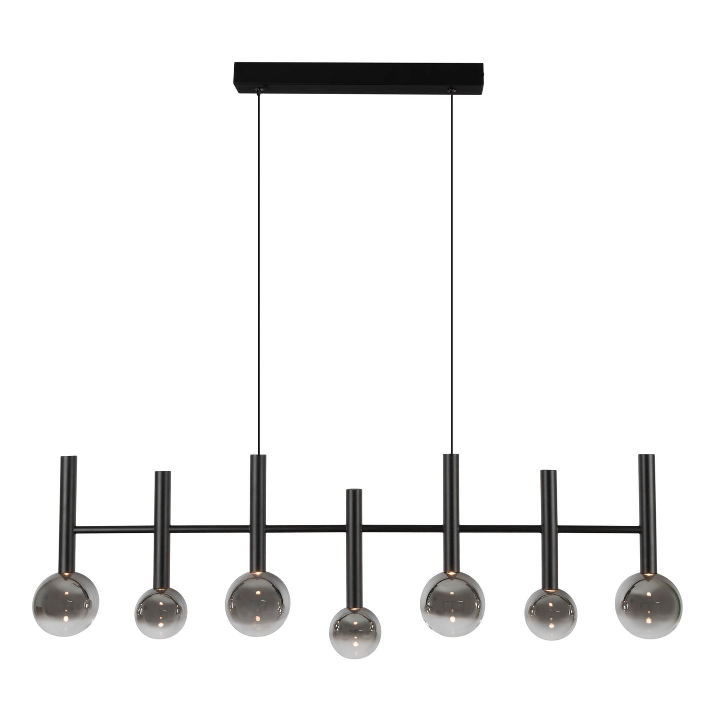 7er LED Pendelleuchte "SINGAPUR" L: 98cm schwarz