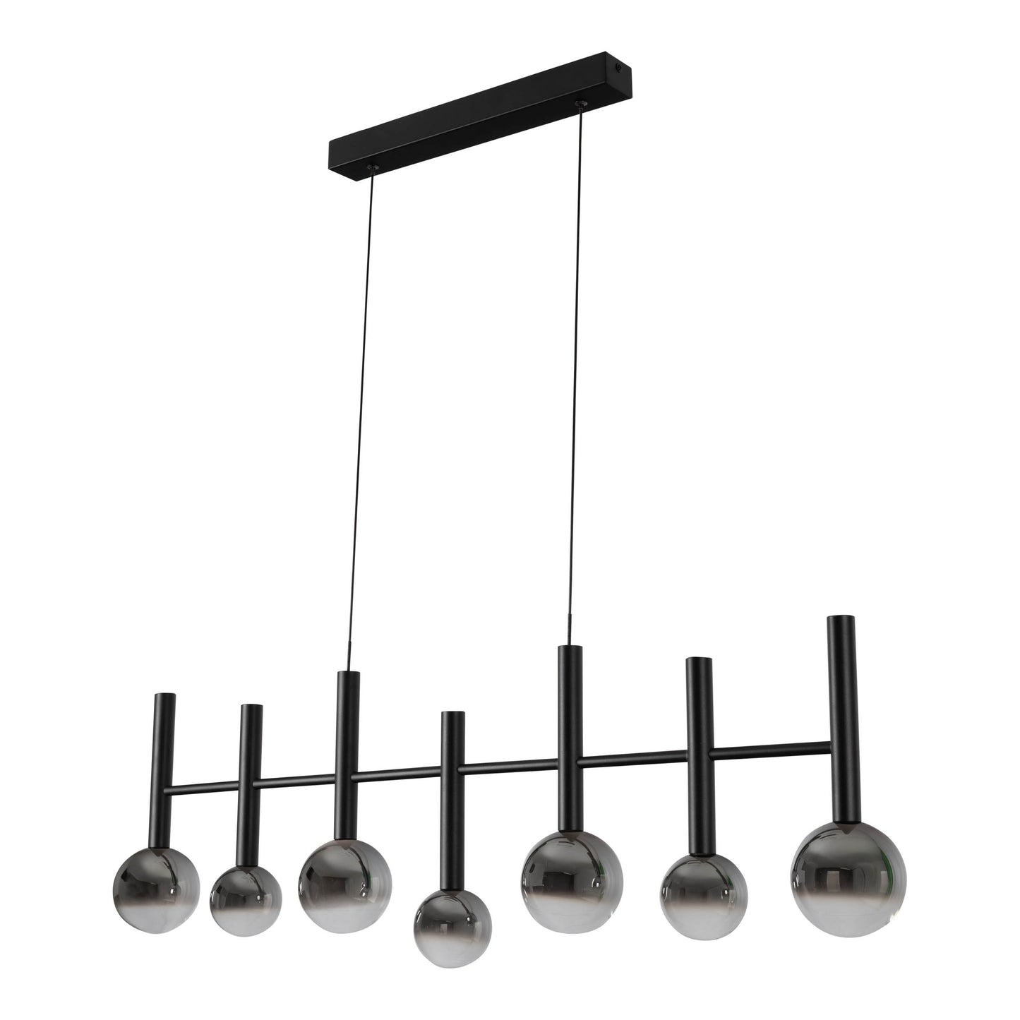 7er LED Pendelleuchte "SINGAPUR" L: 98cm schwarz