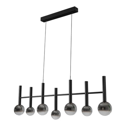 7er LED Pendelleuchte "SINGAPUR" L: 98cm schwarz
