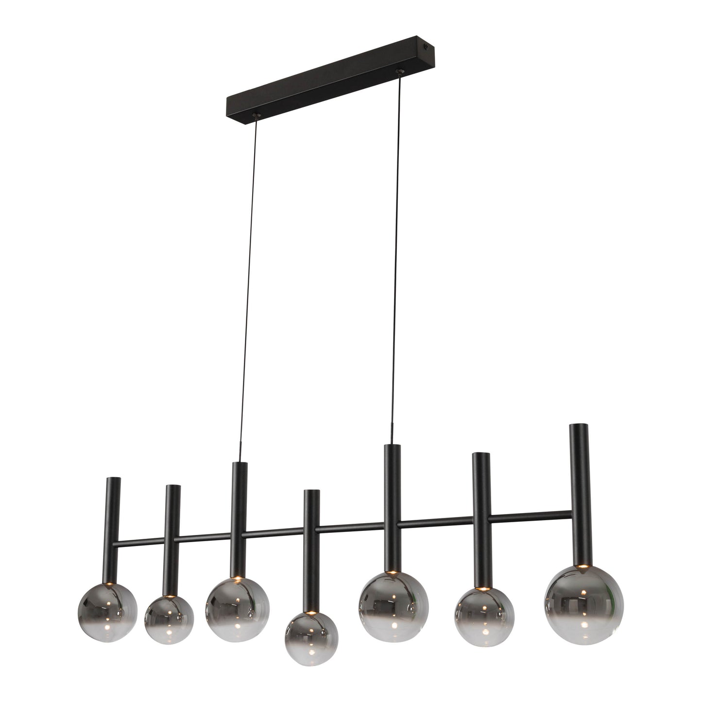 7er LED Pendelleuchte "SINGAPUR" L: 98cm schwarz