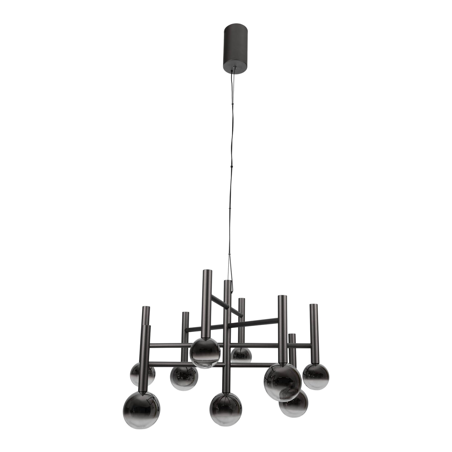 9er LED Pendelleuchte "SINGAPUR" L/B: 65cm schwarz