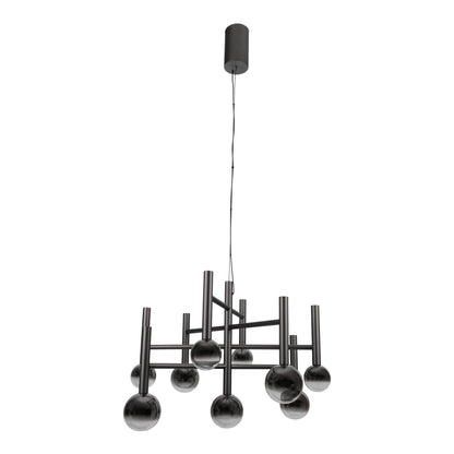 9er LED Pendelleuchte "SINGAPUR" L/B: 65cm schwarz