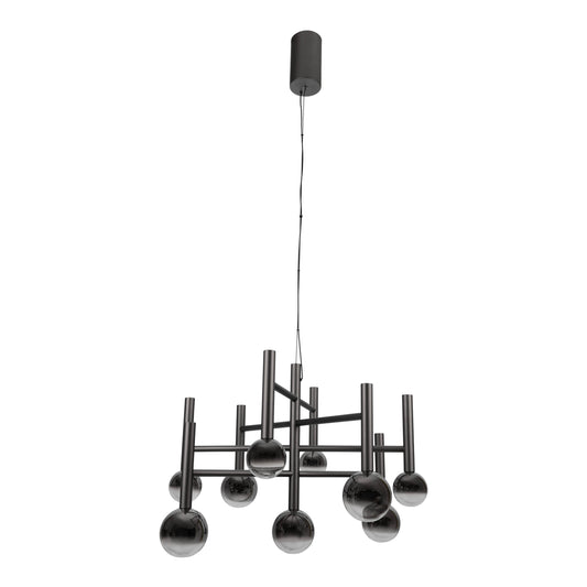 9er LED Pendelleuchte "SINGAPUR" L/B: 65cm schwarz