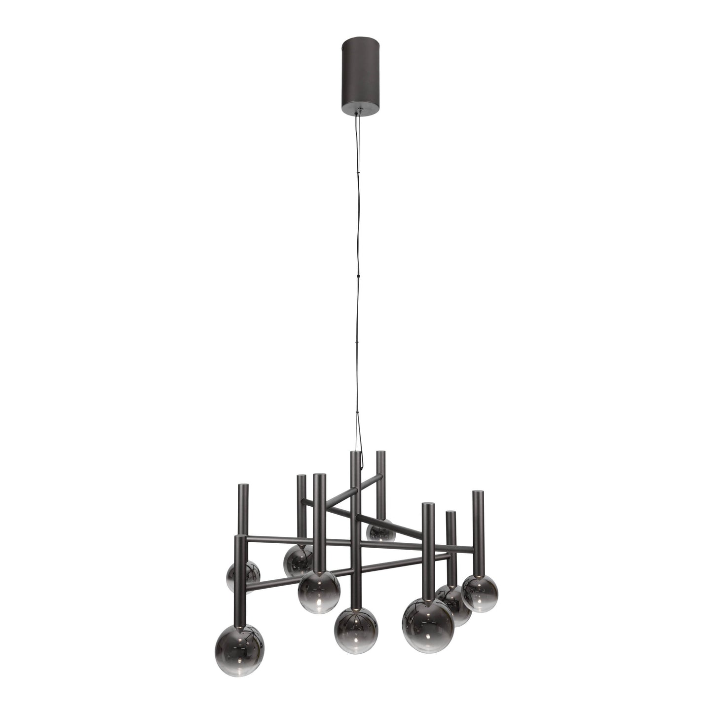9er LED Pendelleuchte "SINGAPUR" L/B: 65cm schwarz