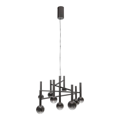 9er LED Pendelleuchte "SINGAPUR" L/B: 65cm schwarz