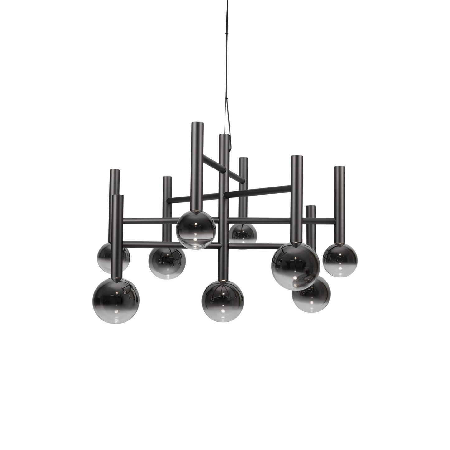 9er LED Pendelleuchte "SINGAPUR" L/B: 65cm schwarz
