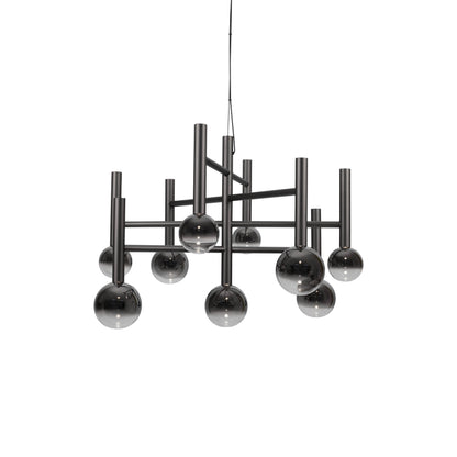 9er LED Pendelleuchte "SINGAPUR" L/B: 65cm schwarz