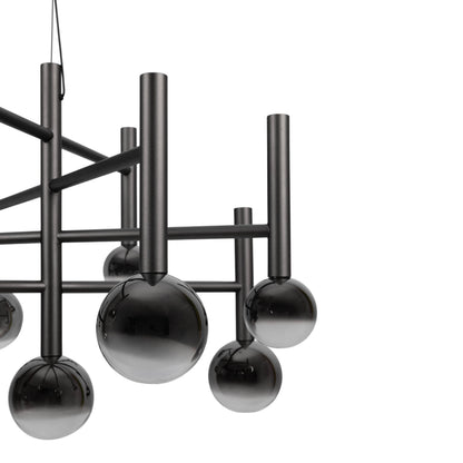 9er LED Pendelleuchte "SINGAPUR" L/B: 65cm schwarz