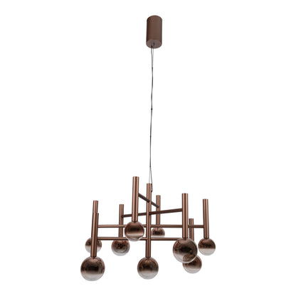 9er LED Pendelleuchte "SINGAPUR" L/B: 65cm kupfer