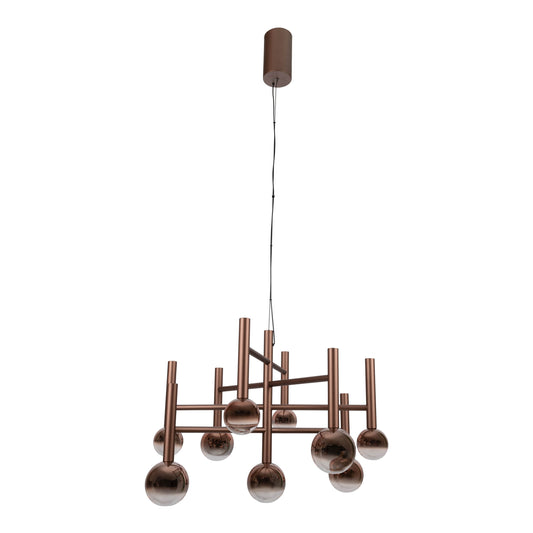 9er LED Pendelleuchte "SINGAPUR" L/B: 65cm kupfer
