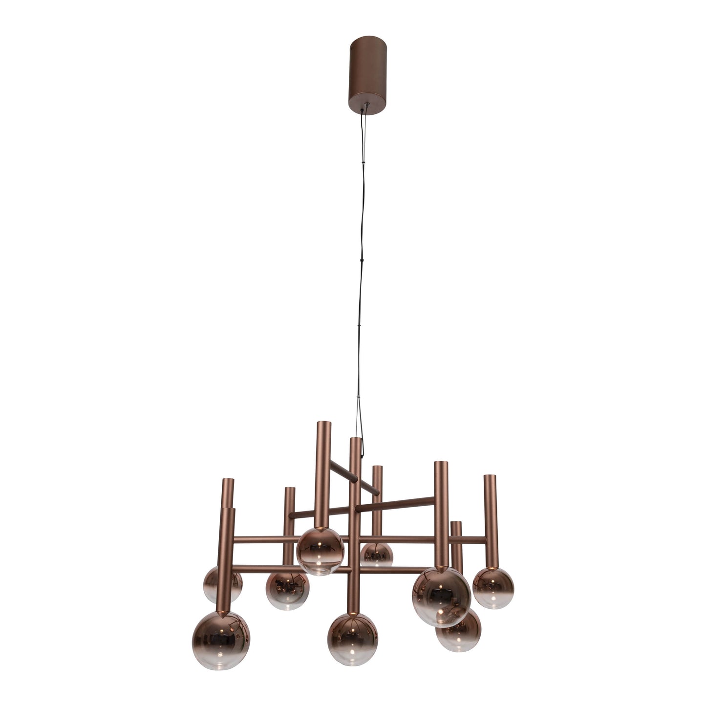 9er LED Pendelleuchte "SINGAPUR" L/B: 65cm kupfer