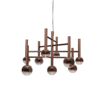 9er LED Pendelleuchte "SINGAPUR" L/B: 65cm kupfer