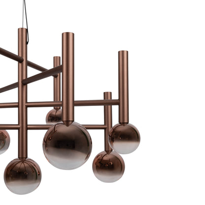 9er LED Pendelleuchte "SINGAPUR" L/B: 65cm kupfer