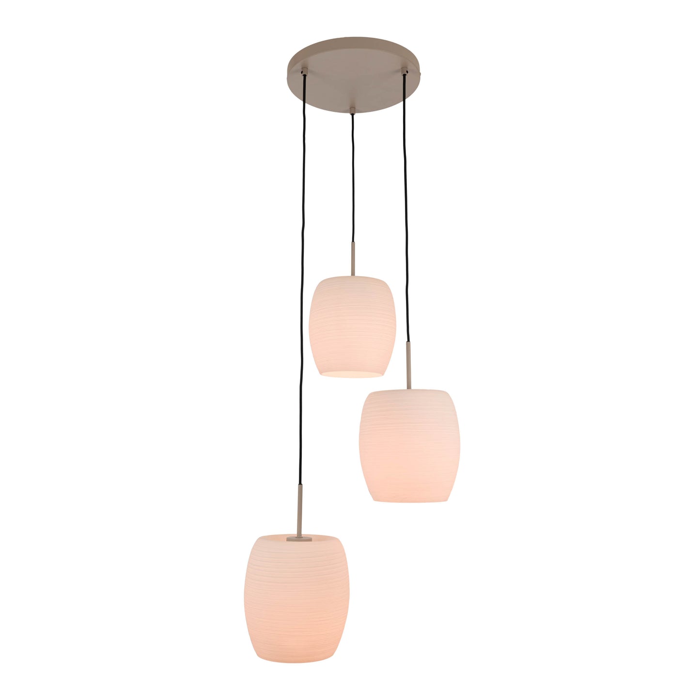 3er Pendelleuchte "NIRELIA" Ø: 30cm beige